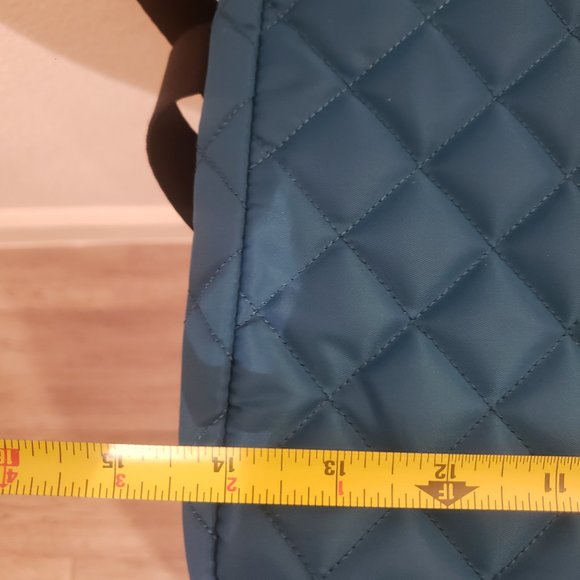 Like New KNOMO Leather and Nylon Slender Laptop Bag with Top Handle and Strap - Picture 10 of 11